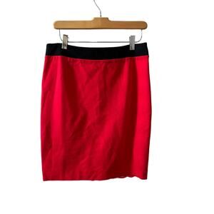 Trina Turk Red Pencil Skirt Gold Back Zipper Detail 6